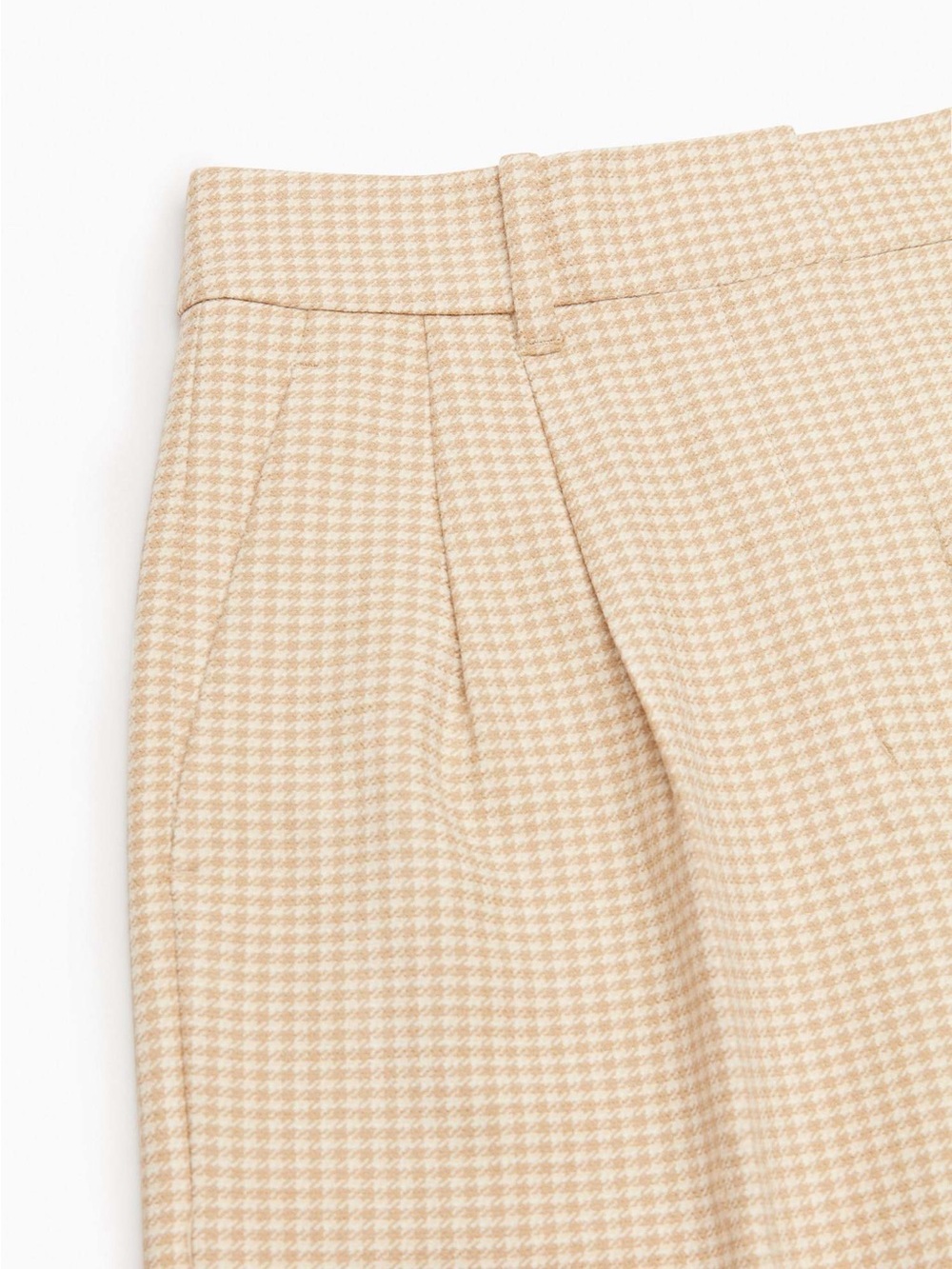 Aritzia Wilfred Effortless Cropped Wide Leg Pants Beige Plaid Size 0 - Picture 4 of 12